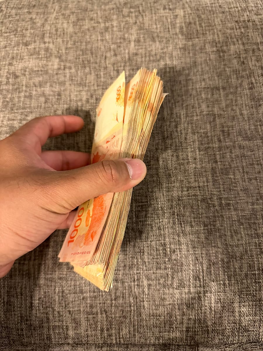 當時換到的 1,000 披索鈔票